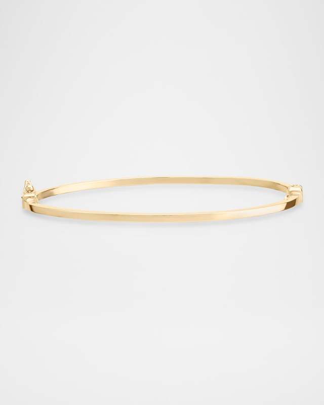 Thin Hollow Hinge Bangle in 14K Yellow Gold